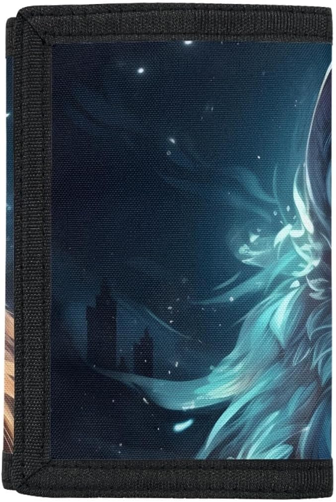 GLUDEAR Kids Starry Night Fox Printed Wallets Boys Girls Youth Trifold Wallet Id Card Window Coin Pocket Card Holders - Image 5